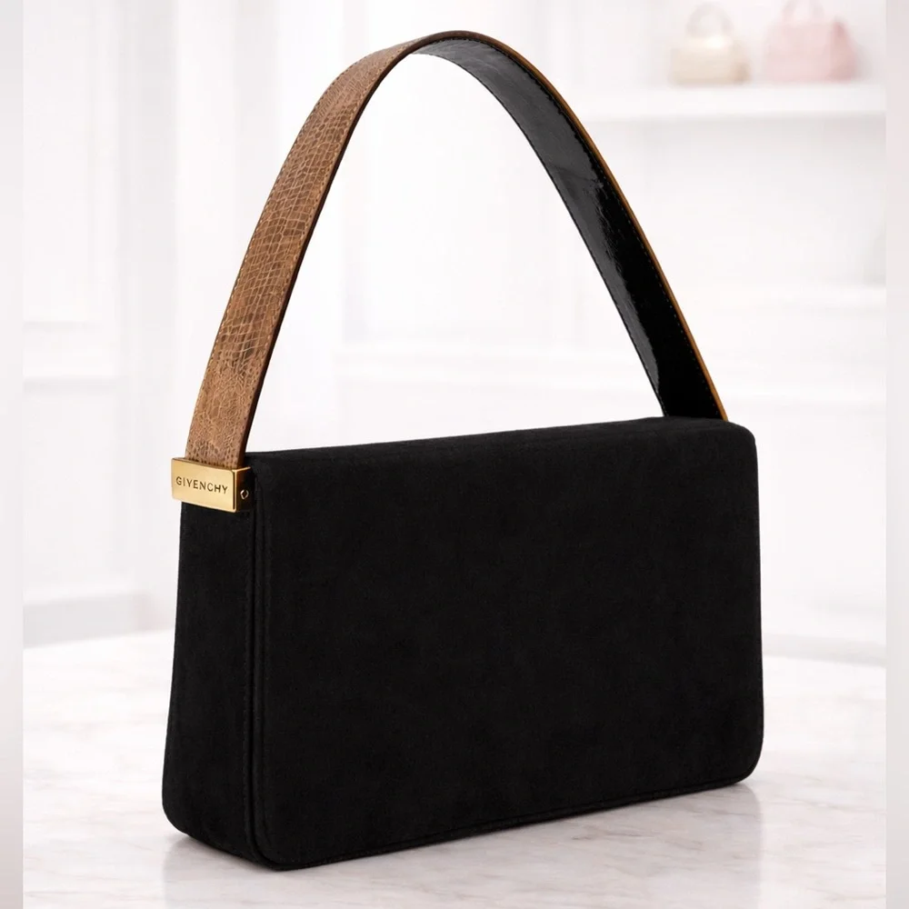 GIVENCHY leather suede shoulder bag with removable/interchangeable handle - Picture 2 of 10